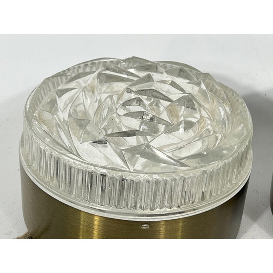 Image 1 of Paar alte Wandlampen aus Glas und Aluminium Modell "Caserta" von Stilux Milano, Italien 1960
