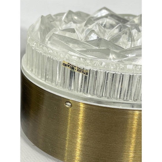 Image 1 of Paar alte Wandlampen aus Glas und Aluminium Modell "Caserta" von Stilux Milano, Italien 1960