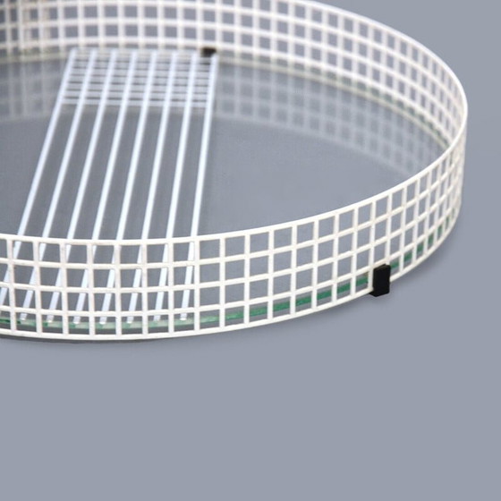 Image 1 of Vintage-Tablett aus Glas, perforiertem Metall und schwarzem Kunststoff, 1970er Jahre