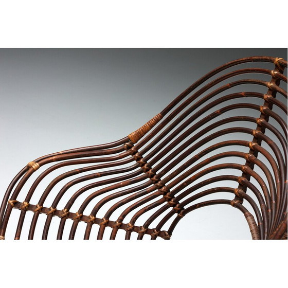 Image 1 of Vintage Rattanstuhl von H. Broekhuizen für Rohé Noordwolde, Niederlande 1960er Jahre