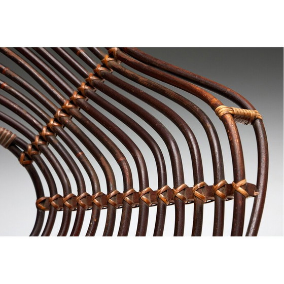 Image 1 of Vintage Rattanstuhl von H. Broekhuizen für Rohé Noordwolde, Niederlande 1960er Jahre