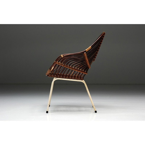 Image 1 of Vintage Rattanstuhl von H. Broekhuizen für Rohé Noordwolde, Niederlande 1960er Jahre