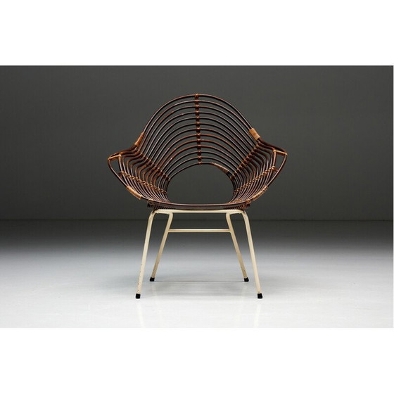 Image 1 of Vintage Rattanstuhl von H. Broekhuizen für Rohé Noordwolde, Niederlande 1960er Jahre