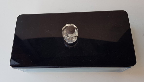 Image 1 of Art Deco Glas Deckel Box Lagerung