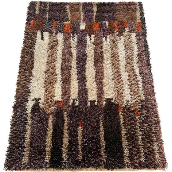 Image 1 of Skandinavischer Hochflor-Teppich Pop Art Rya, Schweden 1960er Jahre