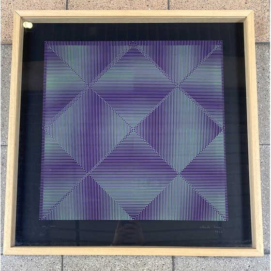 Image 1 of Doppelserigrafie "Rilievo Ottico Cinetico" von Alberto Biasi, 1972