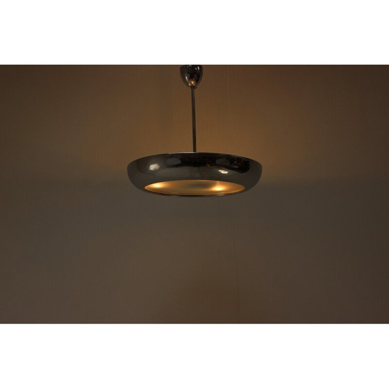 Image 1 of Klassische Bauhaus-Pendelleuchte aus Chrom und Glas für Napako, 1930