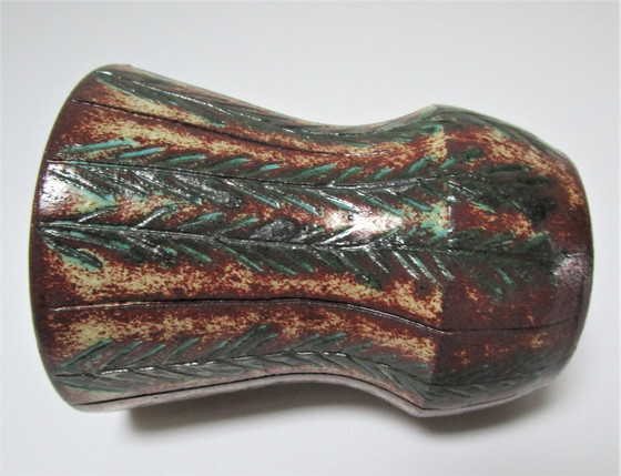 Image 1 of Accolay Vase Keramik Vegetationsdekor Signiert