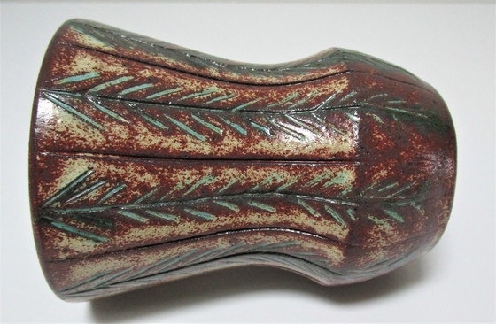 Image 1 of Accolay Vase Keramik Vegetationsdekor Signiert