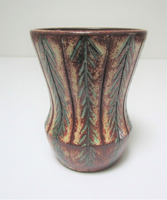Image 1 of Accolay Vase Keramik Vegetationsdekor Signiert