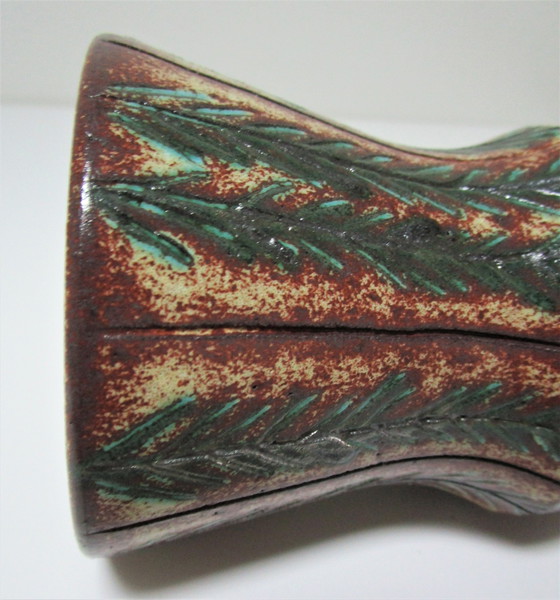 Image 1 of Accolay Vase Keramik Vegetationsdekor Signiert