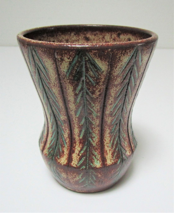 Image 1 of Accolay Vase Keramik Vegetationsdekor Signiert