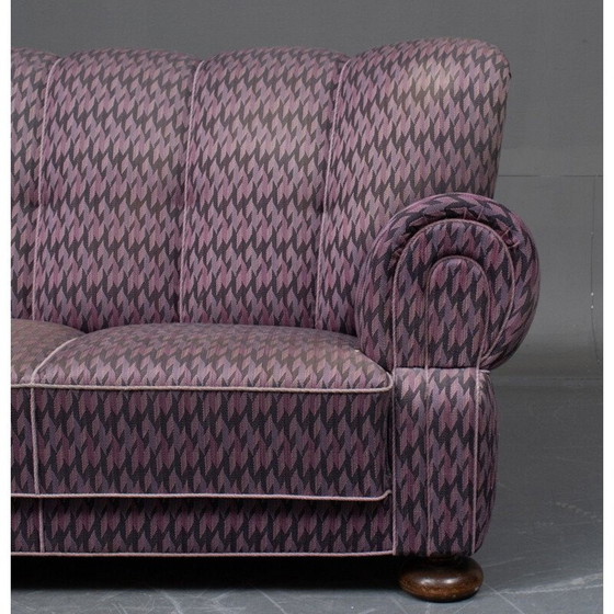 Image 1 of Vintage Sofa 3-Sitzer-Sofa mit gemustertem Kord 1940er Jahre