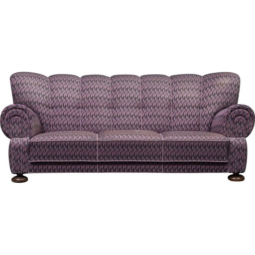 Vintage Sofa 3-Sitzer-Sofa mit gemustertem Kord 1940er Jahre