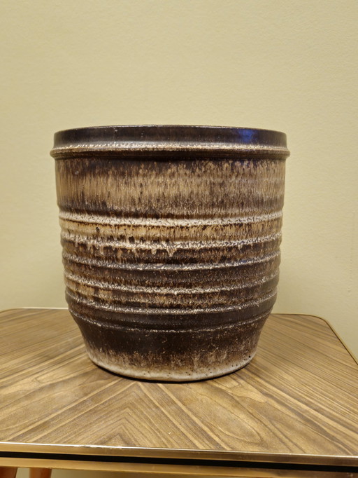 Großer robuster keramischer Vintage Blumentopf Pflanzentopf