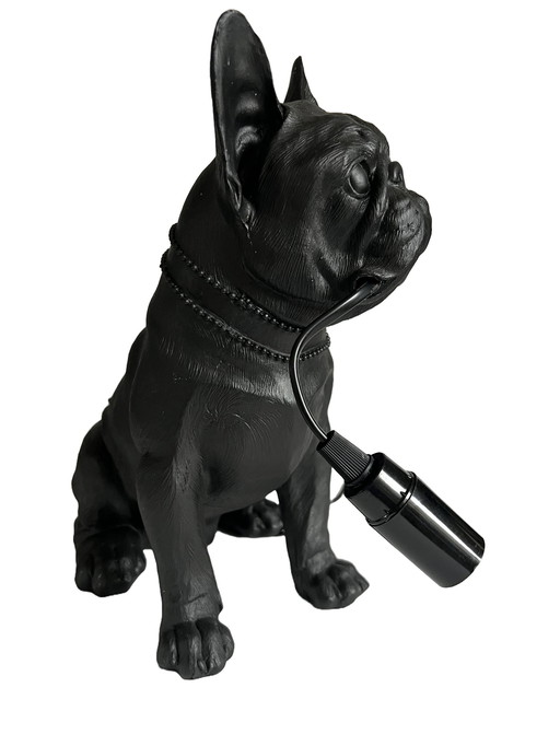 Französische Bulldogge Lampe in Schwarz