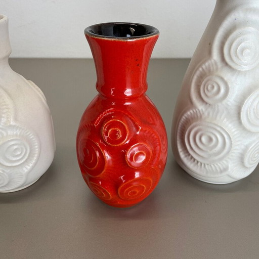 Satz von 4 Vintage-Keramikvasen von Bay ceramics, Deutschland 1960er Jahre