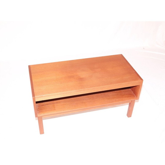 Image 1 of Skandinavische Vintage-Kommode aus Teakholz mit Beinen aus Buchenholz, Schweden 1960er Jahre