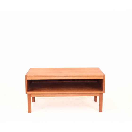 Image 1 of Skandinavische Vintage-Kommode aus Teakholz mit Beinen aus Buchenholz, Schweden 1960er Jahre