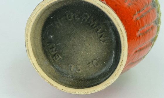 Image 1 of 1960er Jahre Vase Krug abstraktes Muster Bay Keramik WGP Modell 73 30