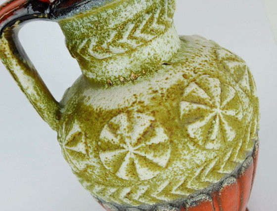 Image 1 of 1960er Jahre Vase Krug abstraktes Muster Bay Keramik WGP Modell 73 30