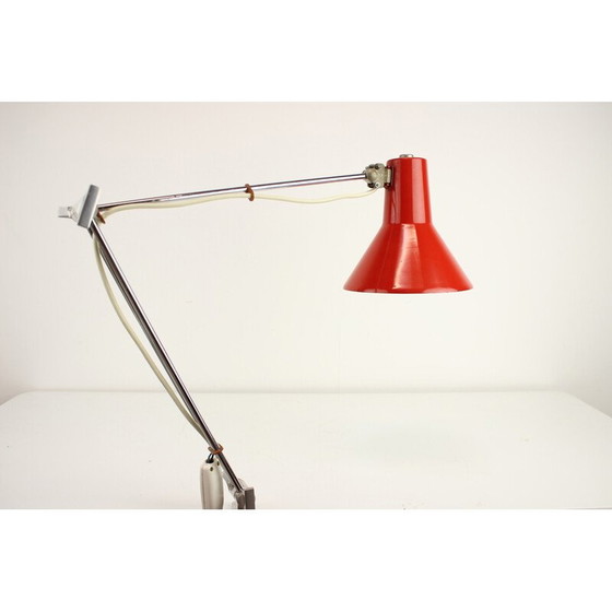 Image 1 of Vintage "Vas Femipari" verstellbare Tischlampe aus Metall und Chrom, Polen 1960