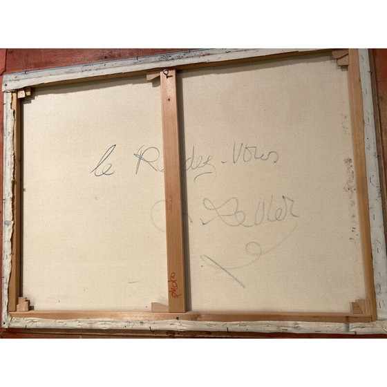 Image 1 of Vintage Öl auf Leinwand "Le Rendez-Vous" von Charles Levier, 1950