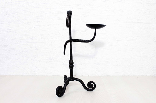 Brutalistischer Kerzenleuchter aus Metallguss 50er Jahre