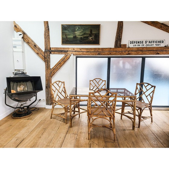 Image 1 of Vintage-Rattan-Essgarnitur, 1960-1970