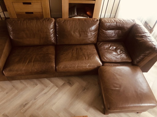 2-5 Sitzer Sofa + Fußhocker Lederland Lago