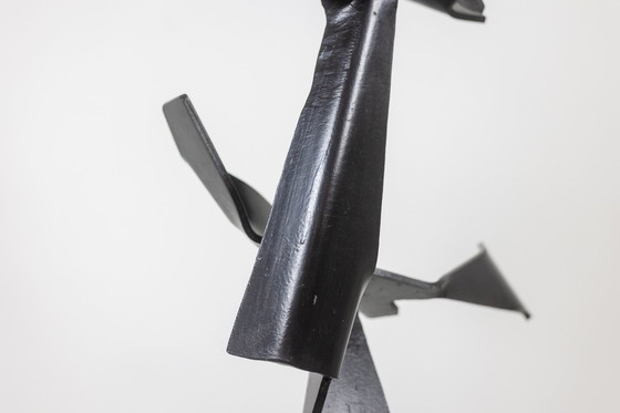 Image 1 of Jean Campa. Geometrische Skulptur Aus Poliertem Metall. 1980er Jahre.