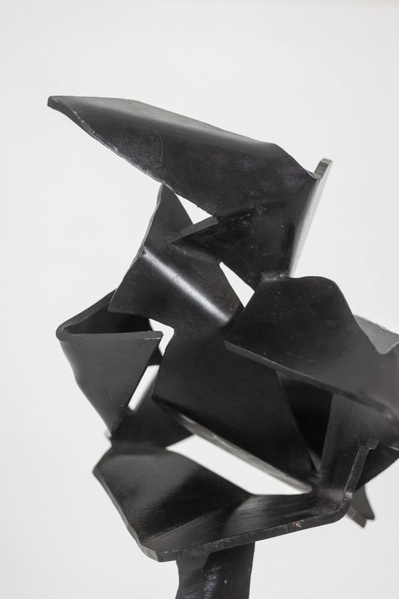 Image 1 of Jean Campa. Geometrische Skulptur Aus Poliertem Metall. 1980er Jahre.