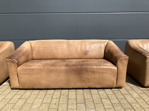 De Sede Ds-47 Dreisitzer, Cognac 5Mm Hals Büffelleder Schöner Zustand