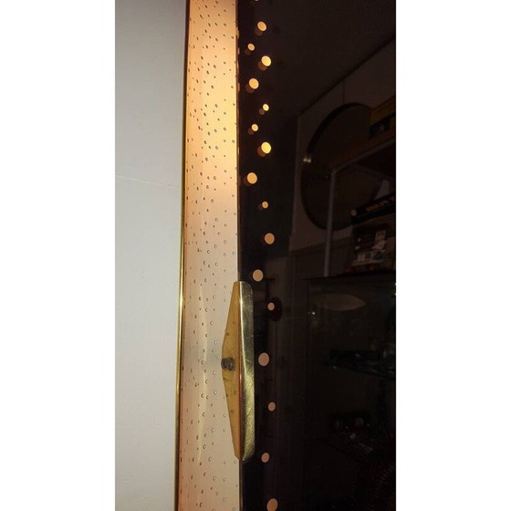 Image 1 of Vintage-Leuchtspiegel aus Lochblech und Messing, 1950