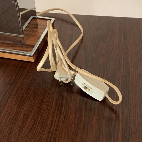 Image 1 of Vintage Tischlampe aus Chrom und Holz