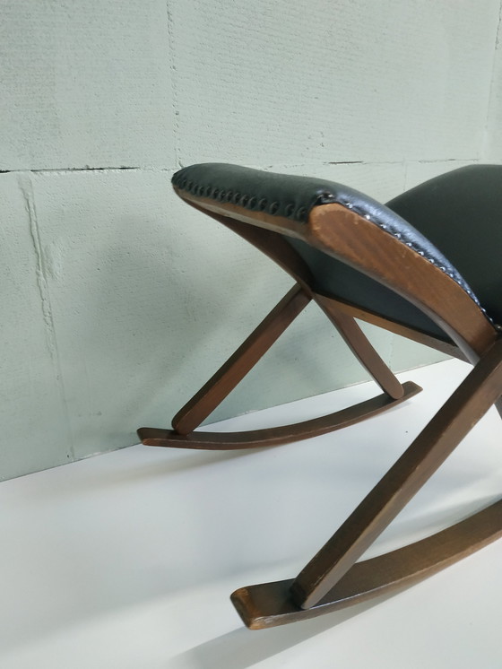 Image 1 of Vintage Classic 50er/60er Jahre Swing Fußhocker