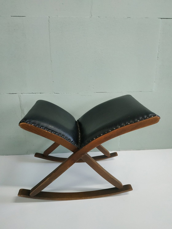 Image 1 of Vintage Classic 50er/60er Jahre Swing Fußhocker
