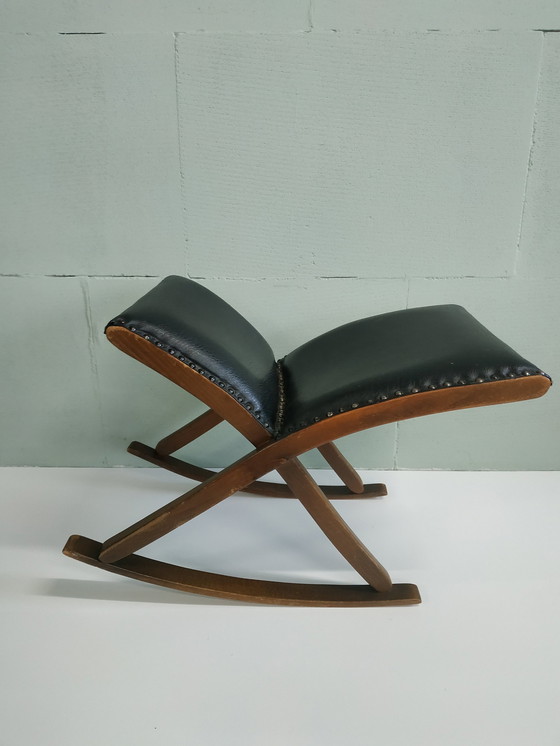 Image 1 of Vintage Classic 50er/60er Jahre Swing Fußhocker