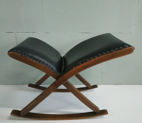 Image 1 of Vintage Classic 50er/60er Jahre Swing Fußhocker