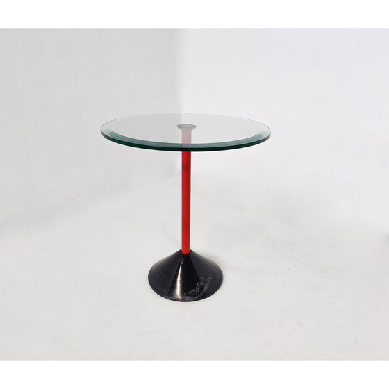 Image 1 of Italienischer Beistelltisch aus der Mitte des Jahrhunderts aus Metall, Glas und Marmor, 1950er Jahre