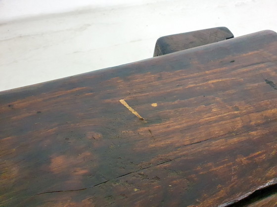 Image 1 of Mid-Century Brutalist Massivholz Couchtisch, Niederlande 1970'S