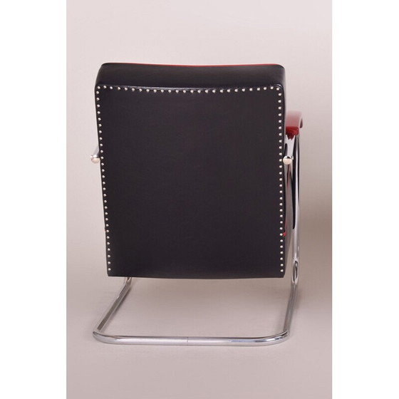 Image 1 of Paar schwarze Ledersessel von Mucke Melder, Tschechoslowakei 1930