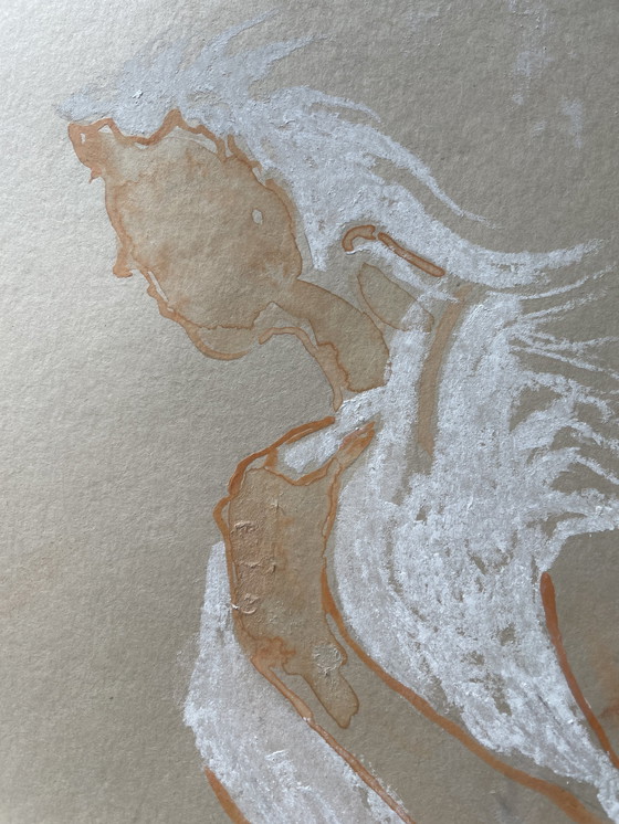 Image 1 of Pastel Porträt Frau "Das weiße Kleid"