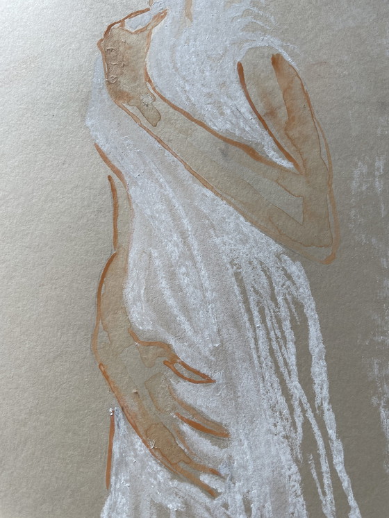 Image 1 of Pastel Porträt Frau "Das weiße Kleid"