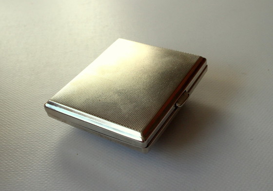 Image 1 of Zigarettenspender Unikat - Visitenkartenetui - Metall Mit Aufgelöteter Maseratiuhr