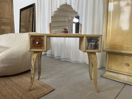 Image 1 of Set aus Kleiderschrank, Frisierkommode und Nachttisch im Art Déco-Stil