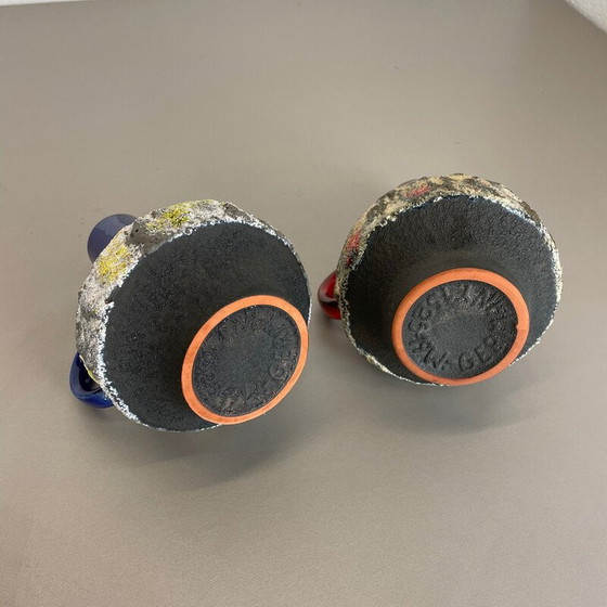 Image 1 of Paar alte Keramikvasen "Ufo" von Heinz Siery für Carstens Tönnieshof, Deutschland 1970er Jahre