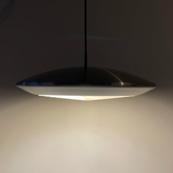 Image 1 of Mist & Mørup Diskos Pendelleuchte - Silber - Von Jo Hammerborg - 1960