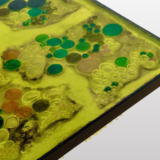 Image 1 of Vintage Couchtisch aus Harz und schwarzem Metall, Frankreich 1970