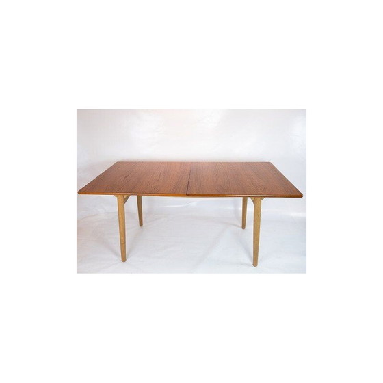 Image 1 of Vintage-Esstisch aus Teakholz und Eiche mit Verlängerungen von Hans J. Wegner und Andreas Tuck